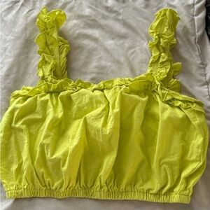 Ruffled Lime Green Women's Top